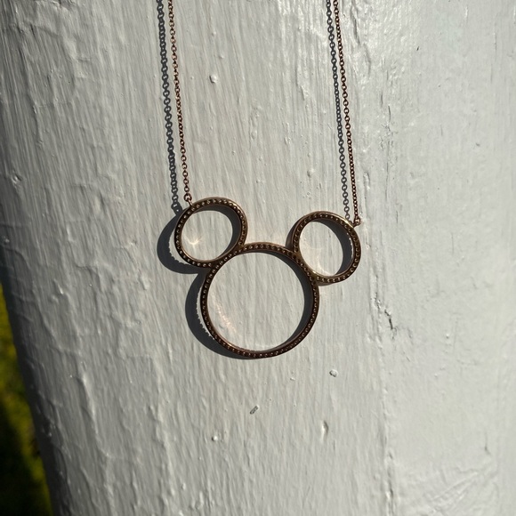 Mickey Mouse Pave Icon Necklace by CRISLU – Rose Gold – Large - Picture 4 of 11